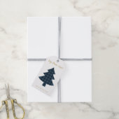 Modern Fun Navy Buffalo met kerstboom Cadeaulabel (Met Touw)