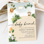 Modern Fun Oerwoud Safari Boy Baby Brunch Kaart