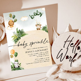 Modern Fun Oerwoud Safari Boy Baby Sprinkle Kaart