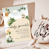 Modern Fun Oerwoud Safari Boy Baby Sprinkle Kaart