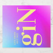 Modern Fun Ombre Big Monogram Bold Simple Gin Likeurfles Etiket (Enkel label)
