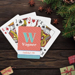 Modern Fun Pastel Monogram Jaar Gepersonaliseerd N Pokerkaarten