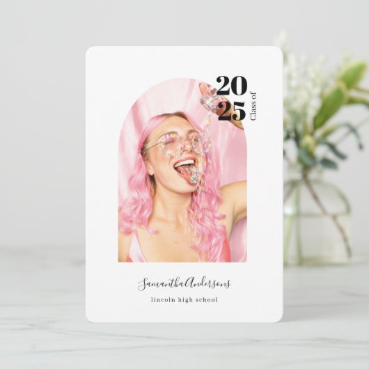 Modern Fun Photo Afstuderen Kaart (Staand voorkant)