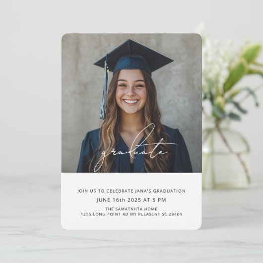 Modern Fun Photo Afstuderen | Klasse van 2025 Kaart (Staand voorkant)