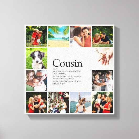 Modern Fun Photo Collage Cousin Definition Canvas Afdruk (Voorkant)