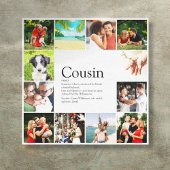 Modern Fun Photo Collage Cousin Definition Canvas Afdruk