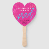 Modern Fun Pink Afstudeerder School Girly Bday Par Handwaaier (Voorkant)