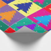 Modern Fun Pop Art kerstbomen inpakpapier (Hoek)