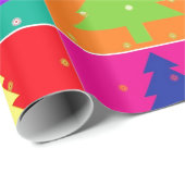 Modern Fun Pop Art kerstbomen inpakpapier (Rol Hoek)