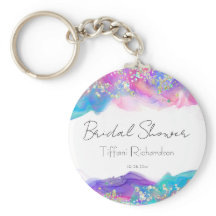 Modern Fun Rainbow Alcohol Ink Gold Glitter