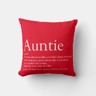 Modern Fun Red Favorite Aunt Auntie Definition Kussen