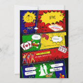 Modern Fun Retro Bachelor Vegas Comic Story Kaart (Achterkant)