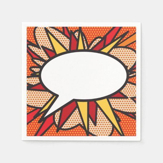Modern Fun Retro Comic Book Speech Bubble Servet (Voorkant)