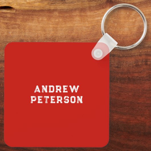 Modern Fun Rood Blauw Wit Man Retirement Schedule Sleutelhanger (Achterkant)