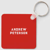 Modern Fun Rood Blauw Wit Man Retirement Schedule Sleutelhanger (Achterkant)