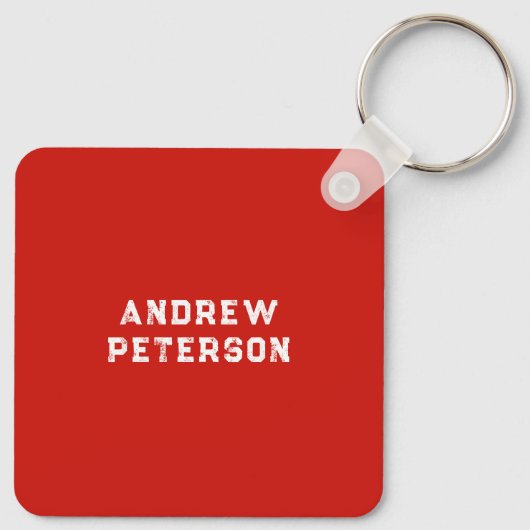 Modern Fun Rood Blauw Wit Man Retirement Schedule Sleutelhanger (Achterkant)