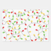 Modern Fun Santa Stripes & Christmas Lights Limoen Inpakpapier Vel (Voorkant 3)