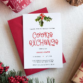 Modern Fun Script Cookie Exchange Kerstfeest Feestdagenkaart