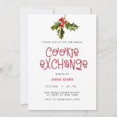 Modern Fun Script Cookie Exchange Kerstfeest Feestdagenkaart (Voorkant)