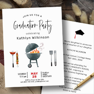 Modern Fun Script Eenvoudige Afsluitings BBQ Feest Kaart