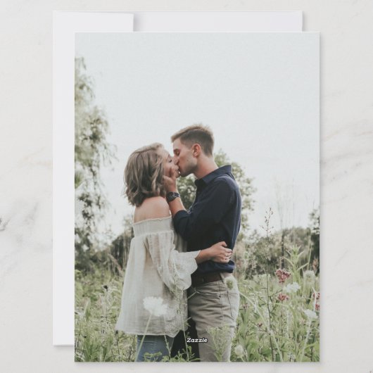 Modern Fun Script Foto Witte Kerst Feestdagenkaart (Achterkant)