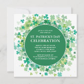 Modern Fun Shamrock St. Patrick's Party Invitation Kaart (Voorkant)