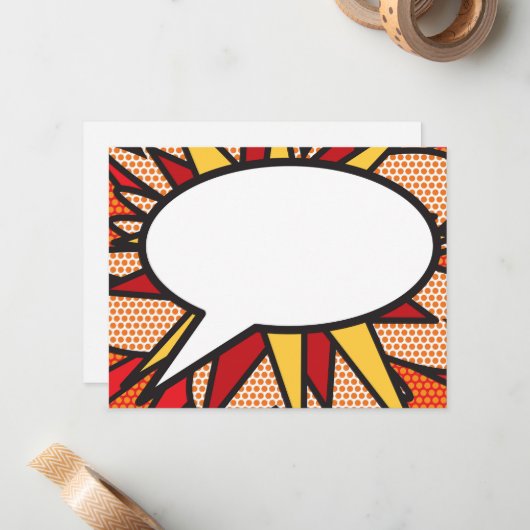 Modern Fun Speech Bubble Notitiekaartje (Voorkant / Achterkant in situ)