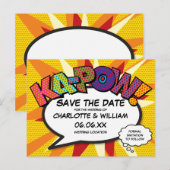 Modern Fun Strips KA-POW Bewaar de Datum Briefkaart (Voorkant / Achterkant)