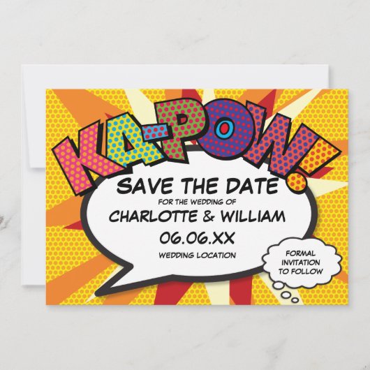 Modern Fun Strips KA-POW Save The Date (Voorkant)