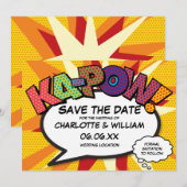 Modern Fun Strips KA-POW Save The Date (Voorkant / Achterkant)