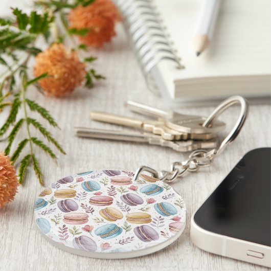 Modern Fun Sweet Macaroons Sleutelhanger (Voorkant Rechts)