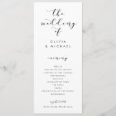 Modern Fun Swirls Calligraphy Wedding Programs Programmakaart (Voorkant)