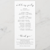 Modern Fun Swirls Calligraphy Wedding Programs Programmakaart (Achterkant)