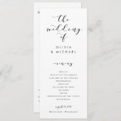 Modern Fun Swirls Calligraphy Wedding Programs Programmakaart (Voorkant / Achterkant)