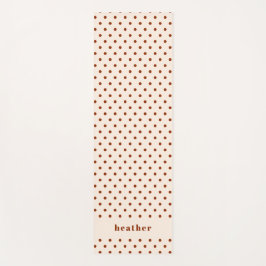 Modern Fun Terracotta Polka Dots Name Yogamat
