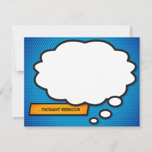 Modern Fun Think Bubble gepersonaliseerd Notitiekaartje