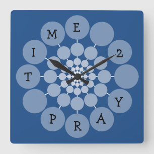 Modern Fun Time 2 Pray Clock Vierkante Klok