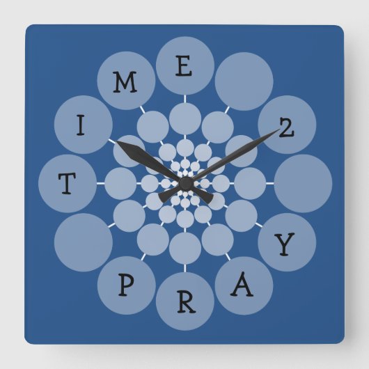 Modern Fun Time 2 Pray Clock Vierkante Klok (Voorkant)