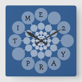 Modern Fun Time 2 Pray Clock Vierkante Klok