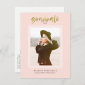 Modern Fun Trendy Afstuderen Foto Aankondiging (Voorkant / Achterkant)