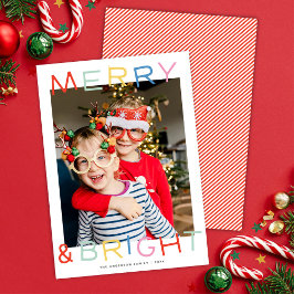 Modern Fun Type Kerstmis Vrolijk & Helder Een Foto Feestdagenkaart