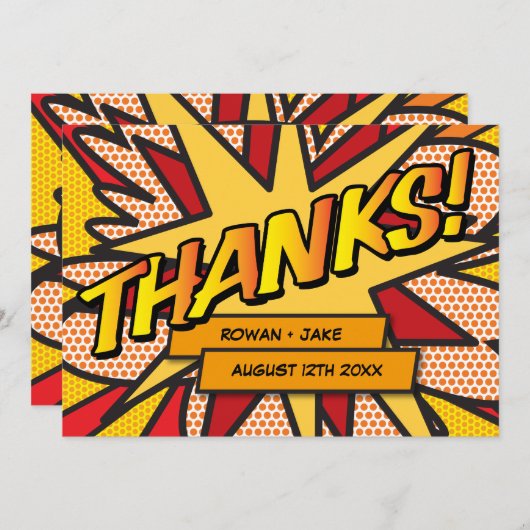 Modern Fun Typografisch Bedankkaart (Voorkant / Achterkant)