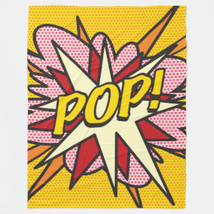 Modern Fun Typographic Comic Book POP Trendy Fleece Deken