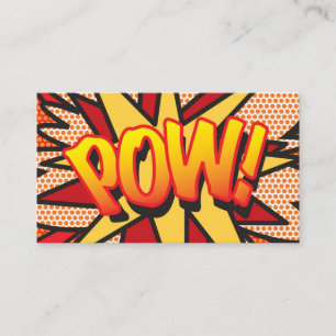 Modern Fun Typographic Comic Book POW Visitekaartje