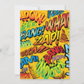 Modern Fun Typographic Comic Book Wedding Kaart (Achterkant)