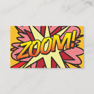 Modern Fun Typographic Comic Book ZOOM Visitekaartje