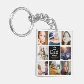 Modern Fun Vader 8 Foto Collage Aandenken Sleutelhanger (Voorkant Links)