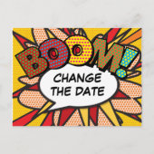 Modern Fun Verander de datum Comic Book Briefkaart (Voorkant)