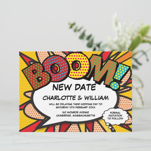 Modern Fun Verander de Datum Stripboek Save The Date (Staand voorkant)