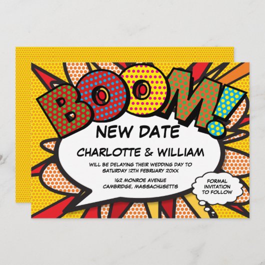 Modern Fun Verander de Datum Stripboek Save The Date (Voorkant / Achterkant)